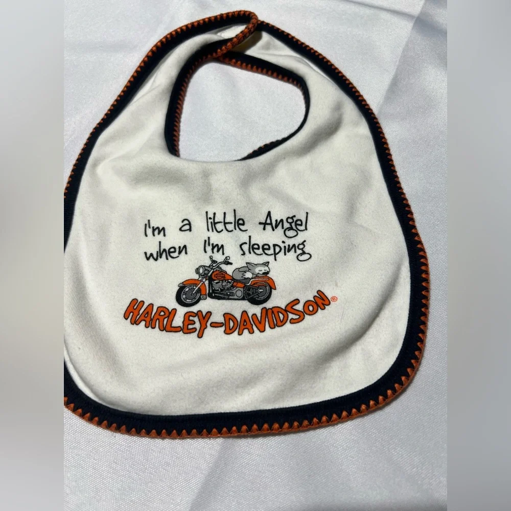 Harley-Davidson White Baby Bib Set